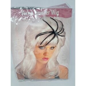 Fun World Vixen Sinister Wig White w/ Black Spider Halloween Costume One Size